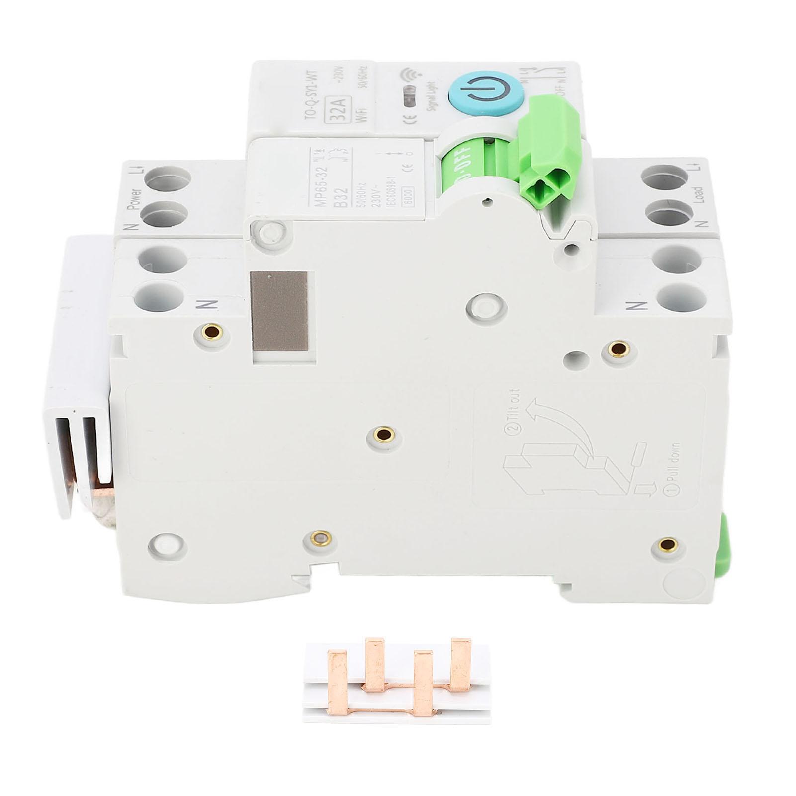 

WiFi Автоматичний вимикач 1P+N 32A AC 230V 6KA Відключаюча здатність Реле часу Дистанційне керування MCB