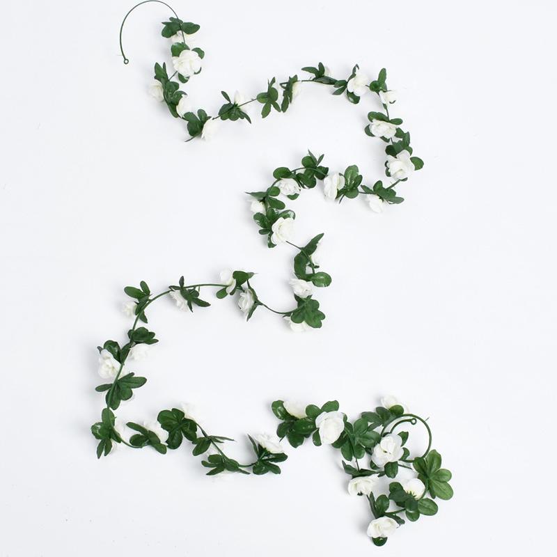 2.5m Rose Artificial Silk For Wedding Garland Fake Plant Flowers Vine Home Room Wedding Wall Hanging Garden Arch DIY Decoration