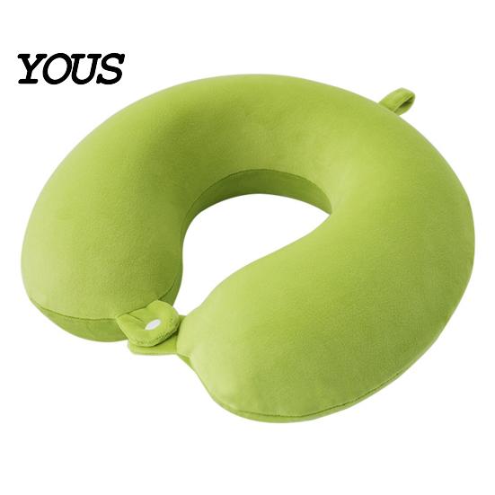 Memory Foam Cushion Travel Neck Pillow, U Shaped Headrest for Airplane Removable Velvet Pillow Cover Car, Soft Support Office Nap, Washable