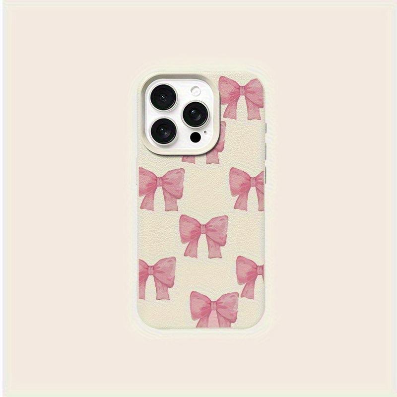 Pink bow cute TPU anti-drop protective case 11 for Apple 14 15 16 soft case 16promax
