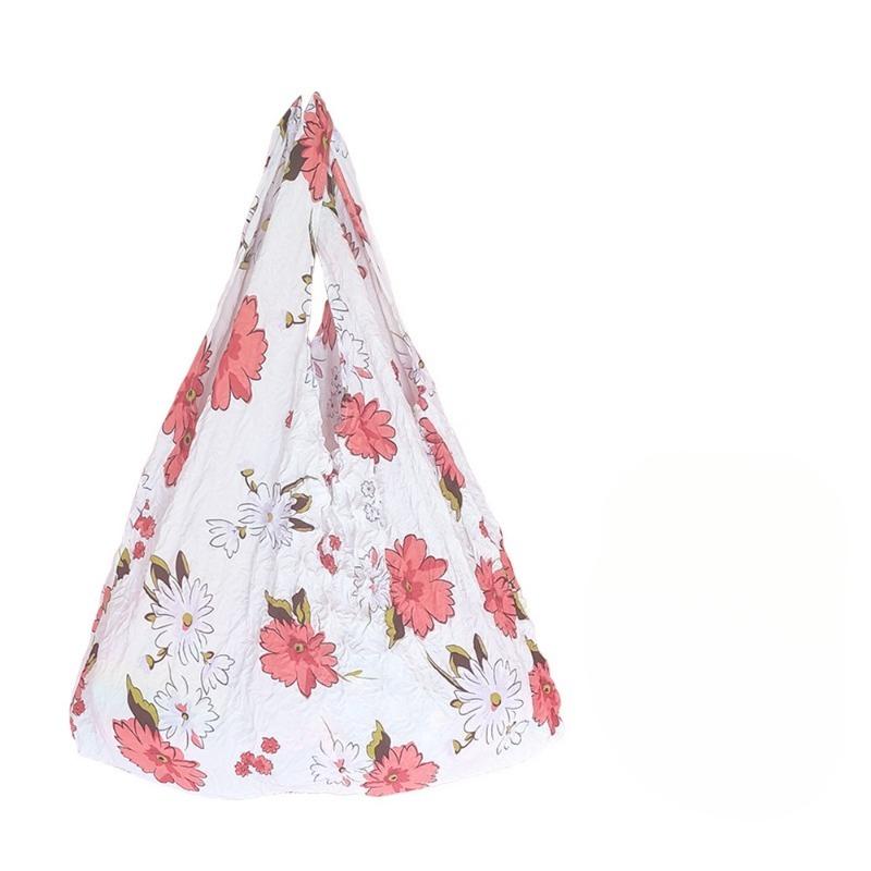 Magic Stretch Bubble Pleated Tote Bag Reusable Washable Multifunctional Shopping Bag for Travel Daily Use