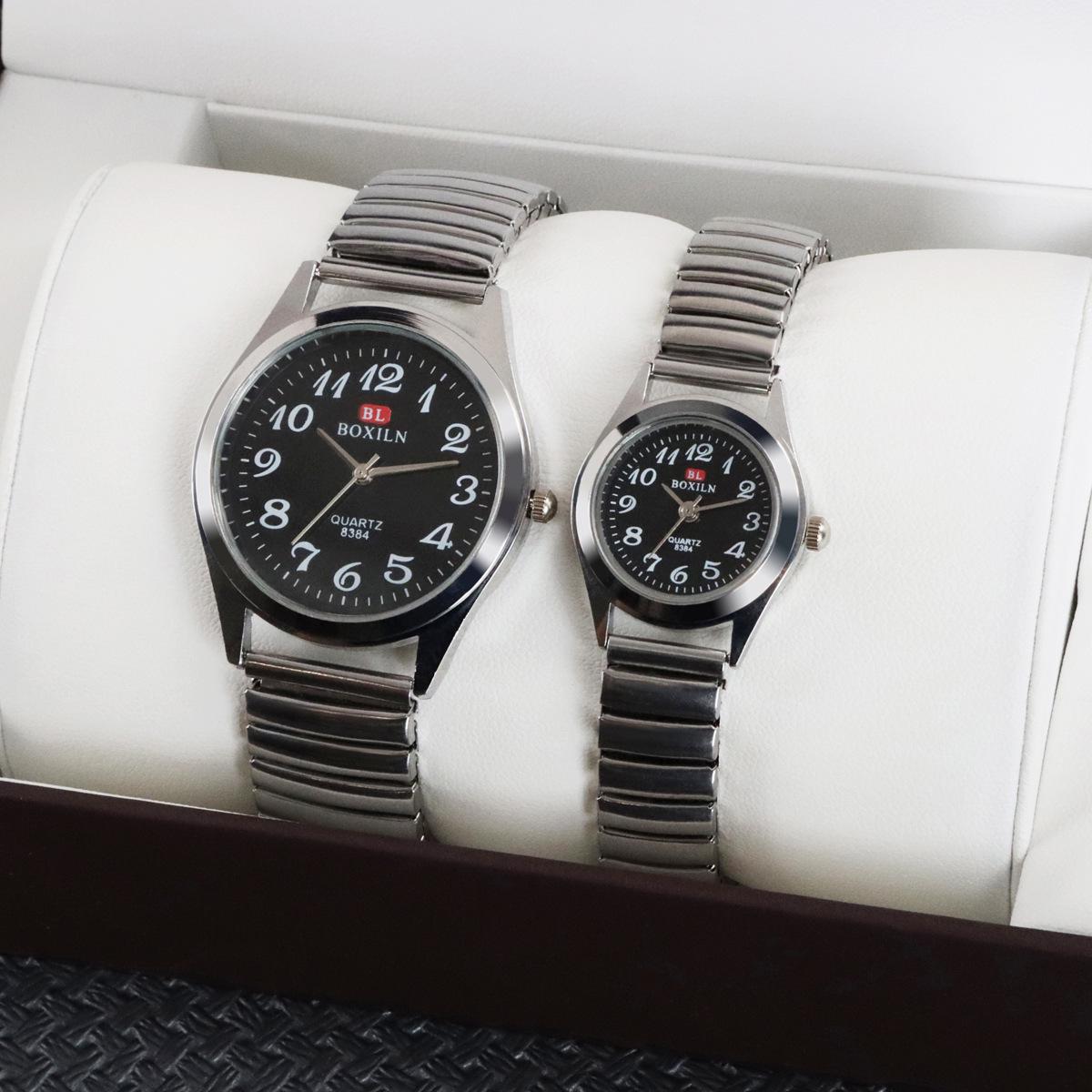 

Unisex Versatile White Elastic Band Quartz Wristwatch for Couples