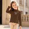 Girls' Fashion High Neck Long Sleeve Top for Casual Everyday Wear