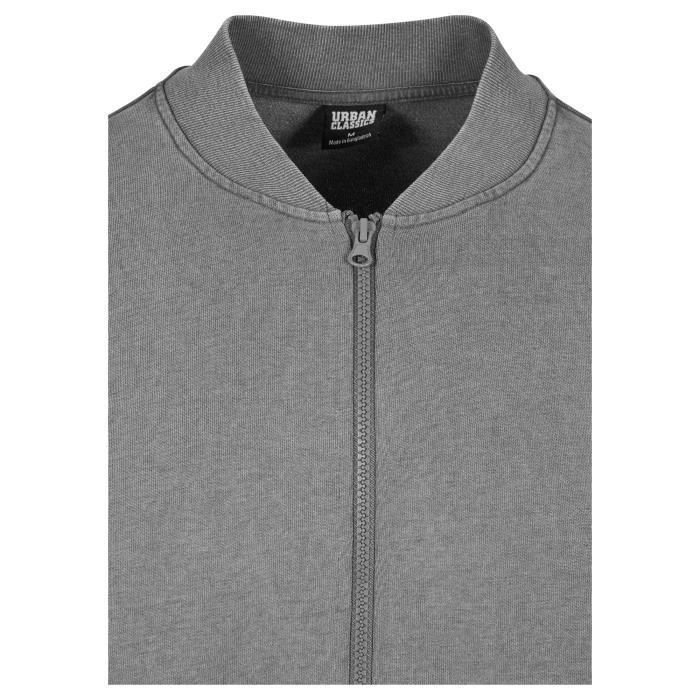 Gilet - Urban Classics - Délavé - Gris - XS - Veste zippée en sweat pour homme