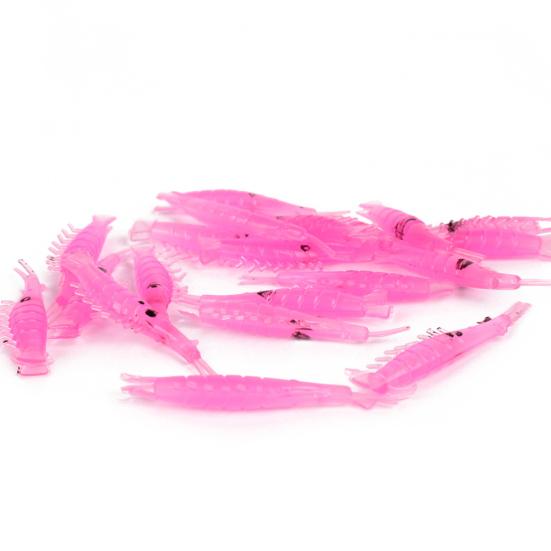 20Pcs 4cm Luminous Silicone Artificial Shrimp Fishing Lure Soft Bait Tackle Tool