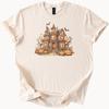 Halloween Haunted House T Shirt with Pumpkins and Bats Spooky Fall Graphic Tee Halloween Shirt for Pumpkin Lovers Ghost Mansion Top