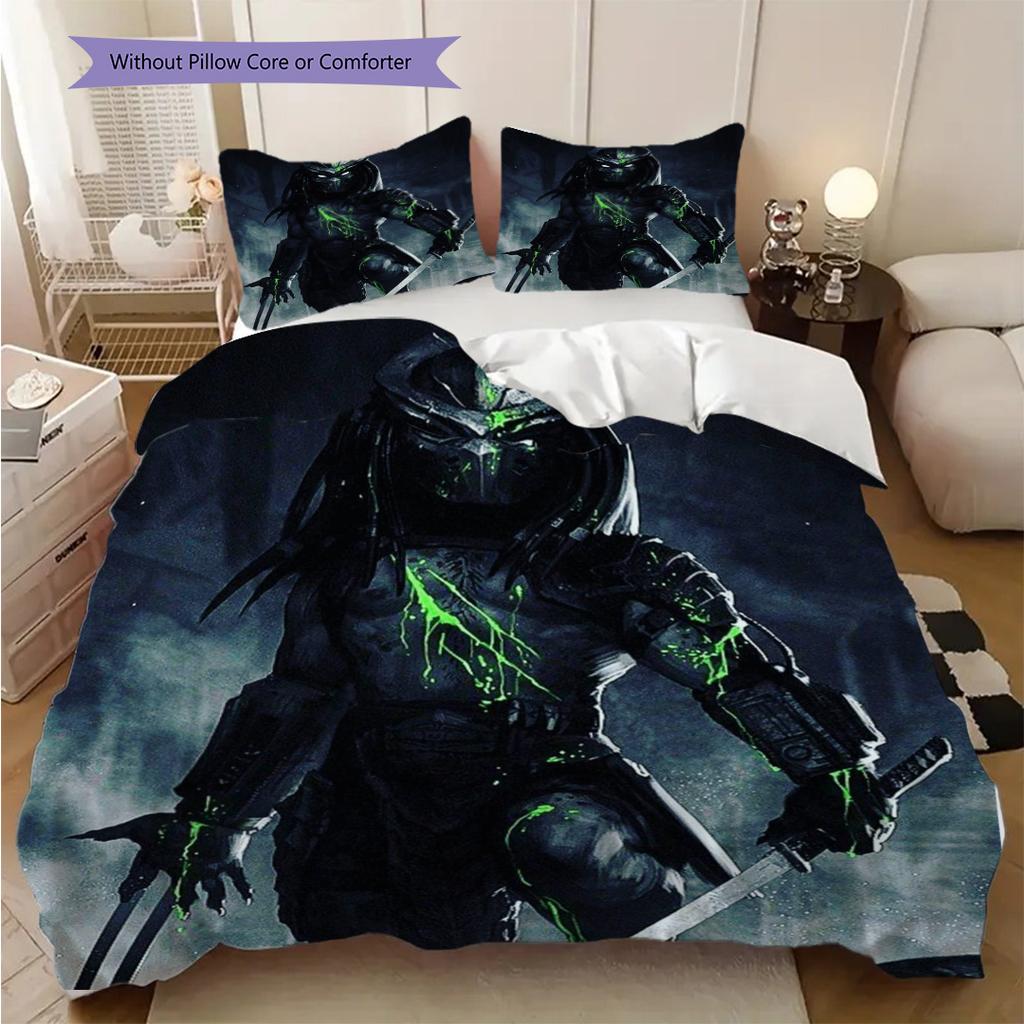 Predator Green Markings Swords Threepiece Set 1 Duvet Cover 2 Pillowcase Without Core Bedding Set Soft And Comfortable