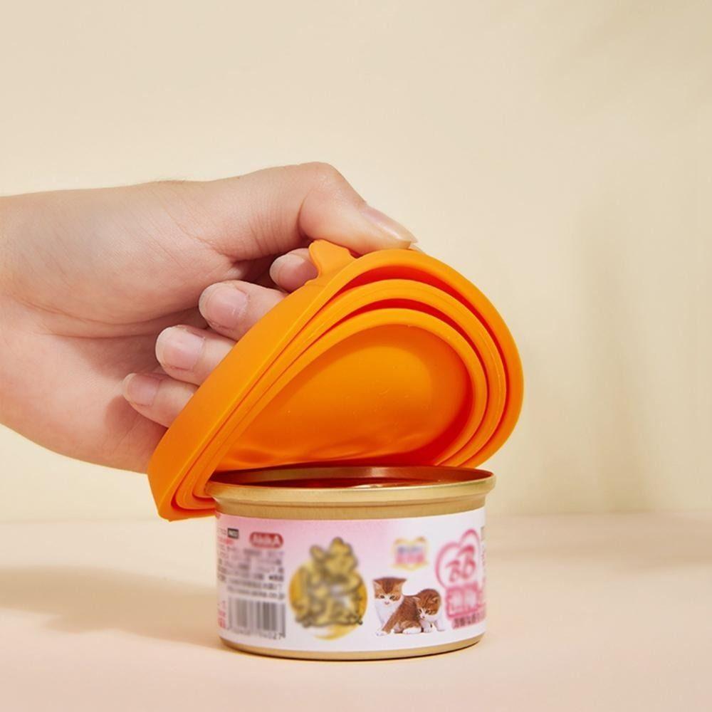 Cartoon Silicone Pet Can Lid Set Soft Pet Can Spoon Lid Seal Cover 3 in 1 Cat Can  Lid  Pet