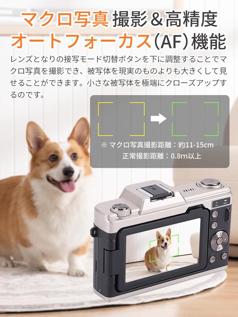 Moledro 4K Digital Rotating 32GB Micro SD 16x Digital Image Webcam for Large Two Compact Retro Camera with OTG Card Reader Camera, 68MP, 180° Display,