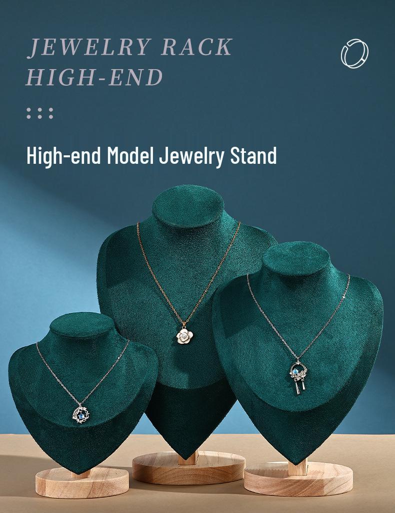 Solid Wood Jewelry Display Mannequin for Necklaces