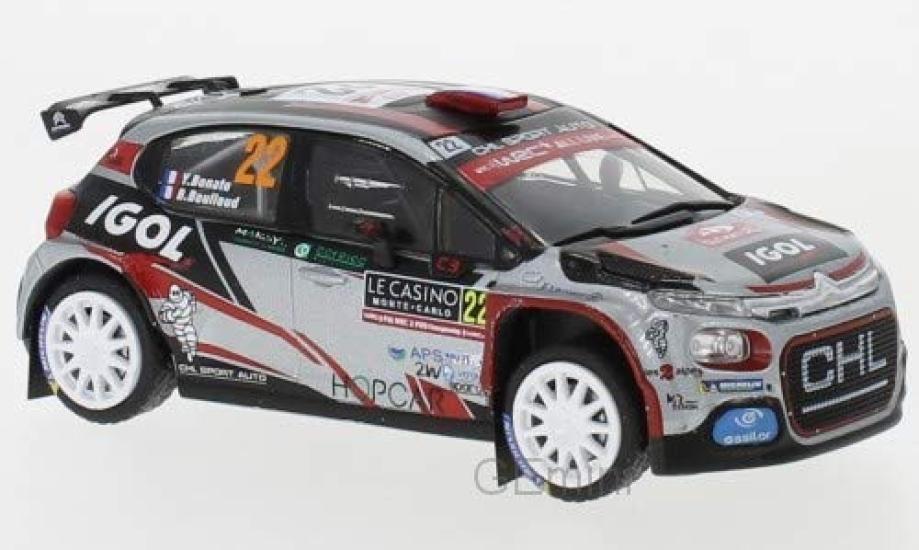 IXO Scale C3 R5 2019 Rally Monte Carlo Boulloud 1/43 Citroën #22 Y. Bonato/B.