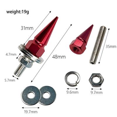 Stylish Aluminum License Plate Screws Anti Corrosion Fastening Hardware For Car Motorcycle License Frames