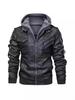 Youth Black Leather Jacket with Stand Collar and Zipper Welt Pockets, Hooded Winter Design, Straight Hem - In Stock