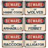 Putuo Decor Beware Vintage Tin Sign Funny Warning Danger Plaque Metal Wall Poster Painting for Room House Shop Bar Man Cave