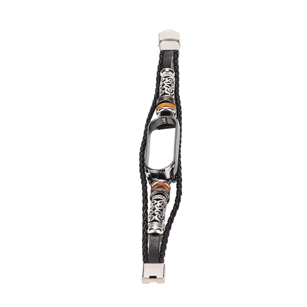 Leather Strap Compatible for Xiaomi Mi Band 6 Bracelets Ethnic Style Retro Watch Band Wristbands
