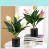 Faux Green Plant Spathiphyllum Artificial Flower For Living Room Decor