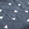Dark Blue Summer Quilt With White Triangle Lightweight Breathable Cotton Comforter For Summer Bedroom