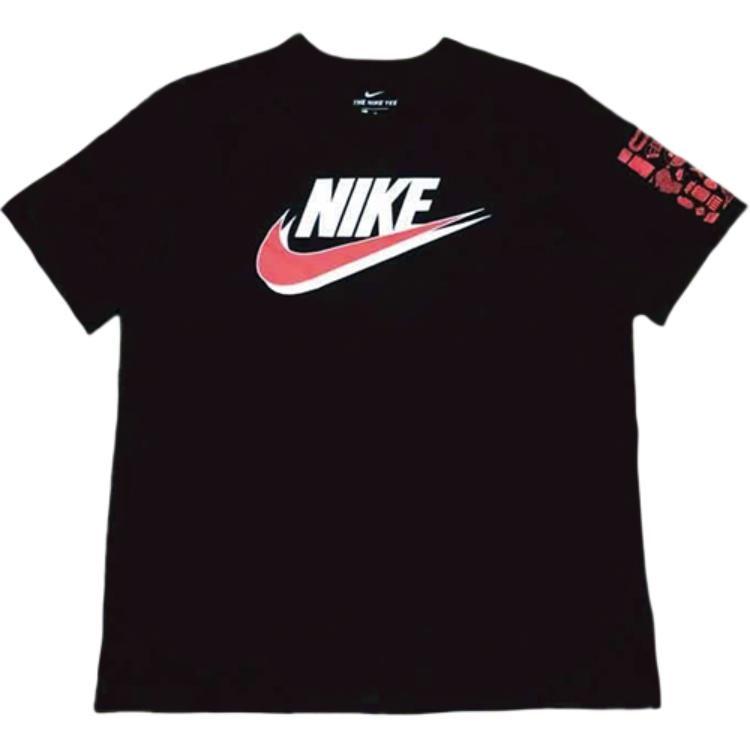Nike T-Shirts Herren Schwarz Rundhals Mittlere Gerade Passform CW0385-010