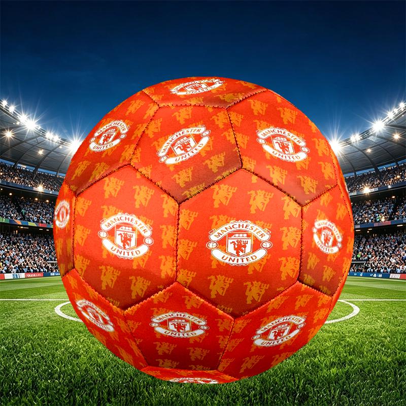 Manchester United F.C Print Size 5 Soccer Ball, PU Wear Resistant Football for Match Training and Daily Practice, Birthday Gift for Soccer Fans