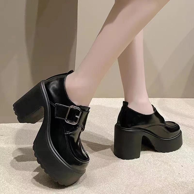 Women Platform Mary Janes Lolita Shoes Party Chunky Heels Pumps New Women Shoes Mujer Fashion Summer 2025 Oxford Zapatos