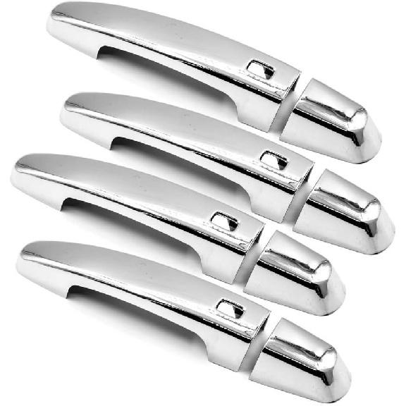 Quality Accessories Chrome Plated Block-Smart Keyholes Handle Covers Compatible with Chevy/GMC Sedans SUVs