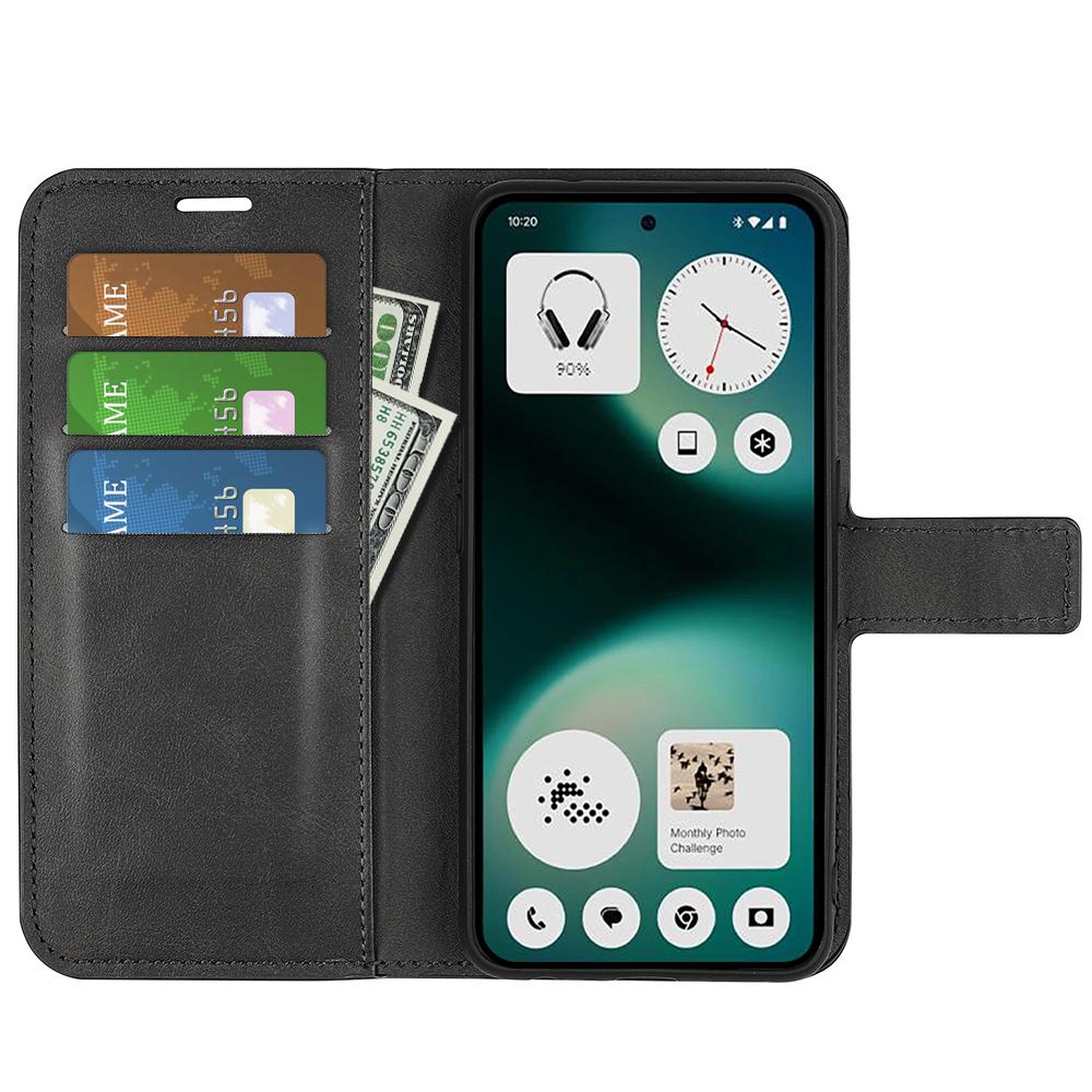 For Nothing Phone (3a) Lite 5G Stand Case Anti-Scratch Calf Texture Leather Phone Cover