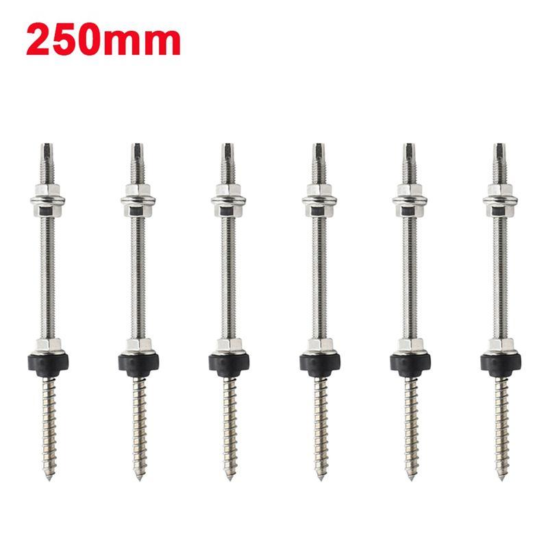 A60z25cm Solar Hanger Bolts Solar Panel Roof Mounting Screws M10 Solar PV Panel Mounting Bracket For Fixing Solar Panel 6Pc Dura