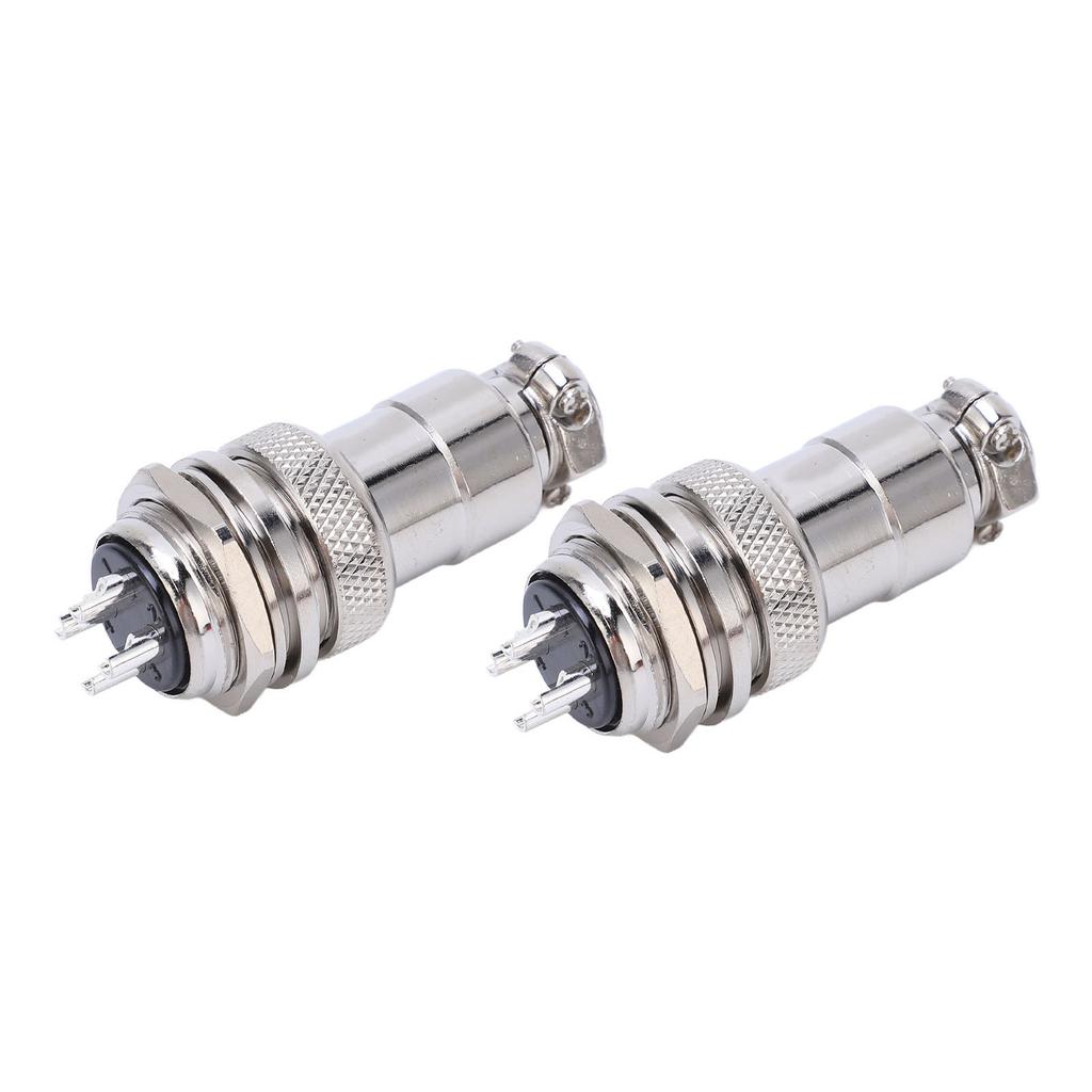 2 Stück Luftfahrtstecker Buchse Stecker Zinklegierung Gehäuse Kupfer Versilberte Anschlüsse 4 Pin