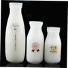 BESTonZON 6-Piece Heat-Resistant Milk Bottles, 250ml, Glass Milk Jug, Glass Pudding Jar, Pitcher, Vintage Milk Bottles with Caps, Drinking Bottles, Te
