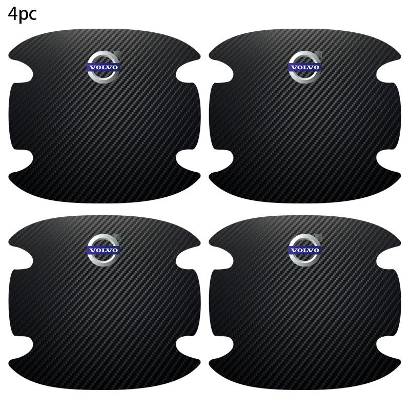4PCS Car Door Handle Bowl Scratch Protector Carbon Fiber Stickers For Volvo Rdesign S80 V40 V50 V60 V70 S80L XC60 XC90 S40