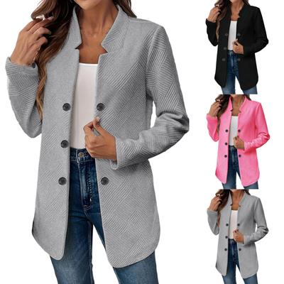 Dámský jednobarevný středně dlouhý ležérní cardigan pletený s volným svetrem