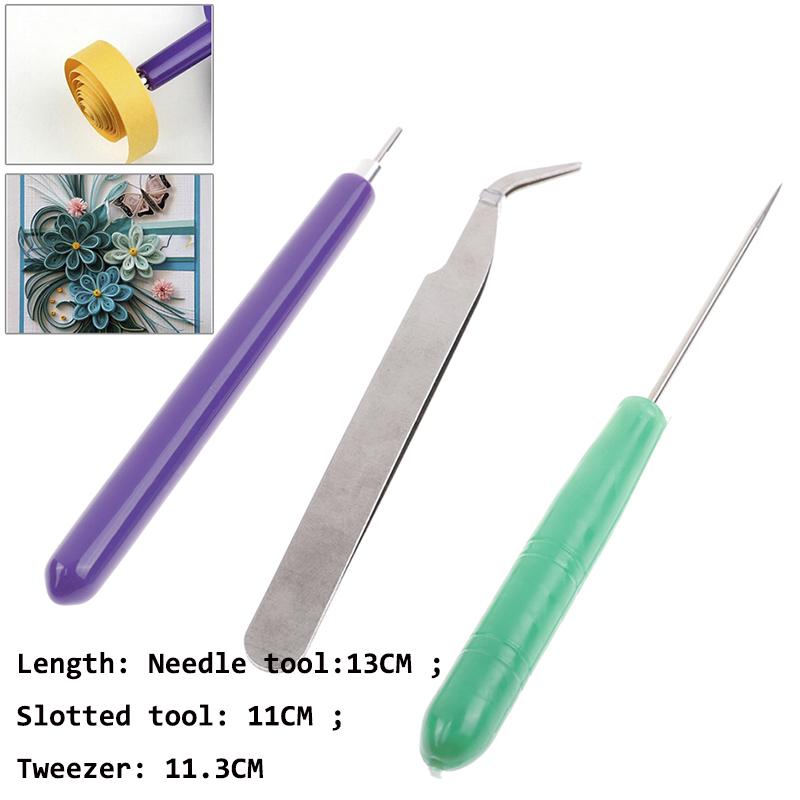 DIY Paper Crafts Quilling Rolling Tools Kit Mould Needles Tweezer Paper Decoration Random Color