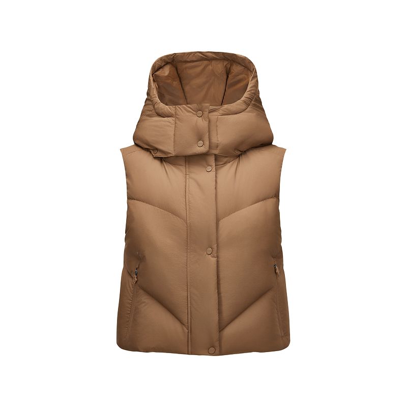 Skechers Windproof Durable Comfortable Soft Vest Women vests Brown P424W183-01J0 S