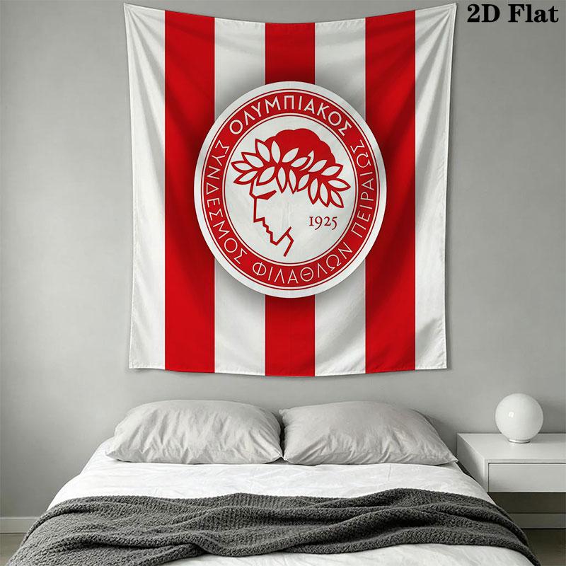 Olympiacos poster Wall Hanging Printed Fabric Blanket Decorative Tapestries for Bedroom Living Room Home Decor