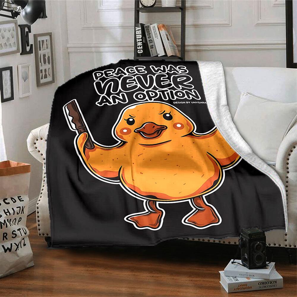 1pc duckling guns Throw Blanket Soft Flannel, Cozy All Season Polyester Perfect for Home, Office