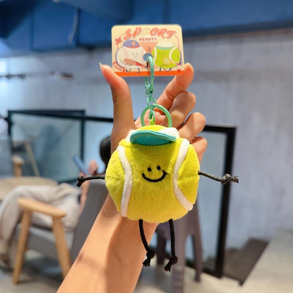 Pingente de Chave Fofo Série Esportiva Tênis Basquete Pingente de Bolsa Chaveiro de Desenho Animado Baseball Chaveiro