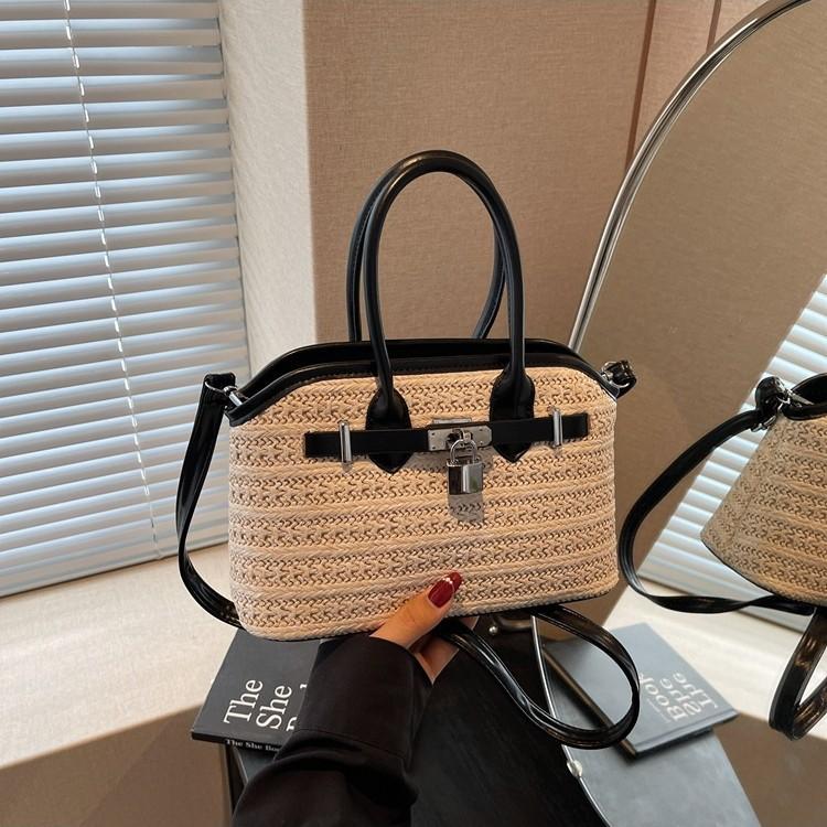Woven Bag Women's Spring New Fashion Straw Handbag Versatile Small Square Bag Shoulder Messenger Bag