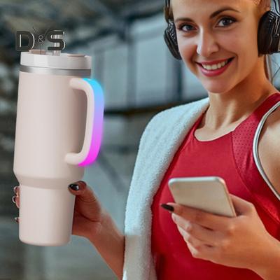 LED Light-Up Cup Handle for 30oz/40oz Rechargeable Waterproof Glow Grip with 6 Color Modes & 7H Runtime Night Light Cup Accessory