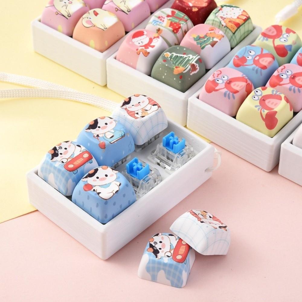 Cartoon Animals Keycap Fidget Keychain Keyboard Button Clicker  Christmas Gifts