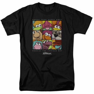 26 Fraggle Rock Squared T Shirt Mens Licensed Classic TV Show Black Unisex T-Shirt