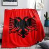 1pc Republic of Albania Print Flannel Blanket, High Quality Comfortable for All Seasons, Home Decor, Warmth and Comfort, Perfect for Christmas Gifts79