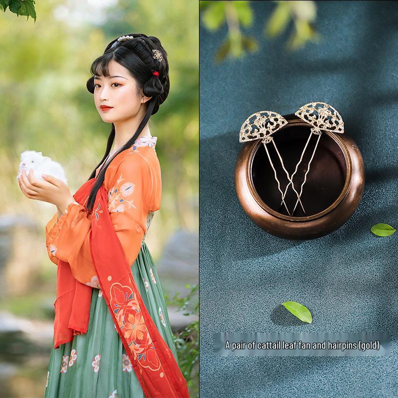 

Заколки для волос Ханфу в стиле тан с бабочками и цветами - Простые универсальные U-образные аксессуары для волос.