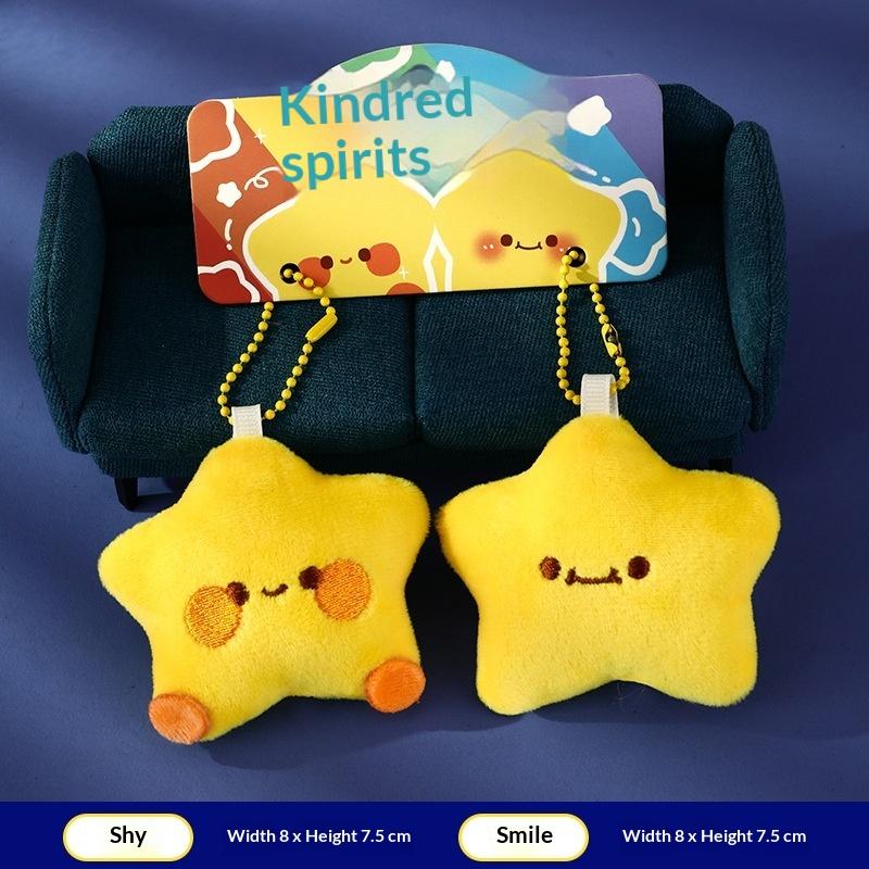 Niedlicher Plüschsterne Schlüsselanhänger Flauschig Weich Lustig Rucksack Anhänger Praktisch Kawaii Gelbe Charms Geschenke Für Kinder Schmuck Accessoires