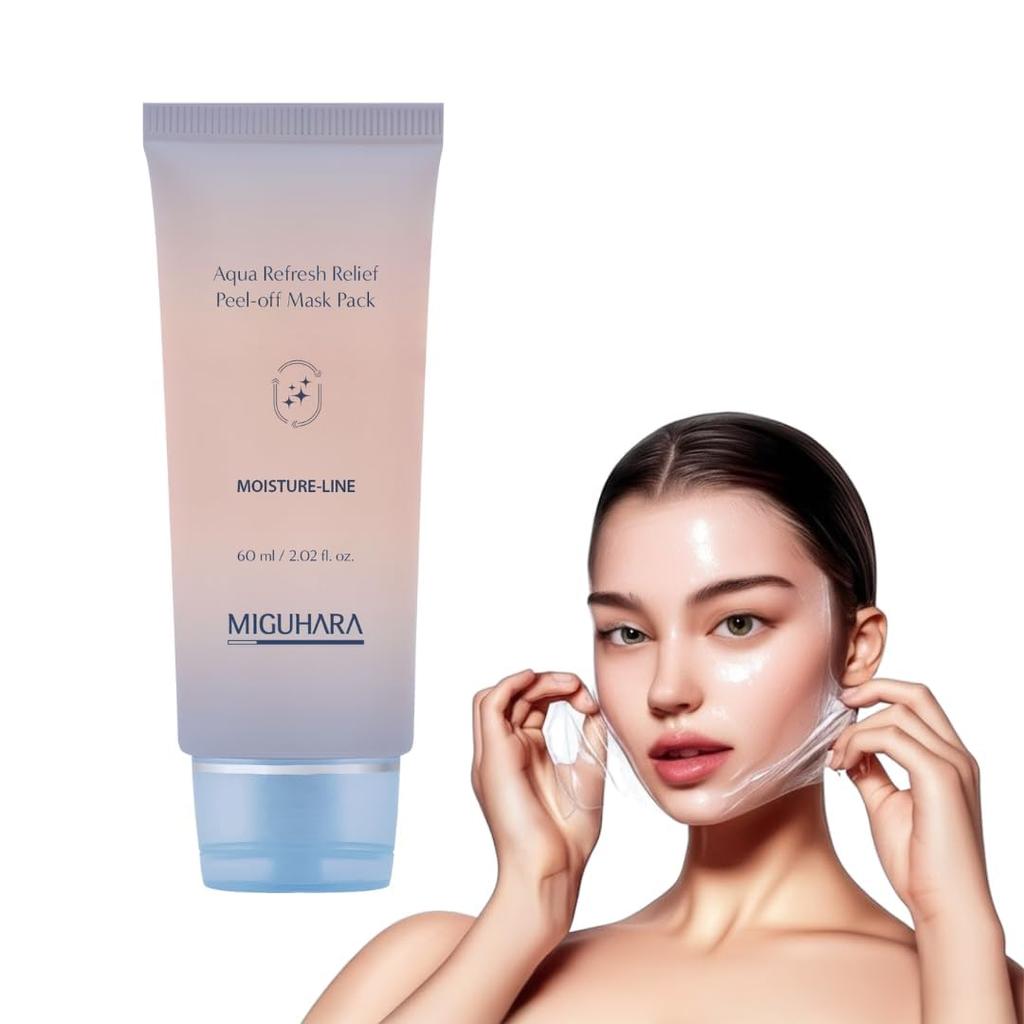 MIGUHARA Aqua Refresh Mask Pack A facial mask containing and plant and flower extracts for smooth skin Peel-Off (60ml) Lacto-PDRN healthy, (Aqua