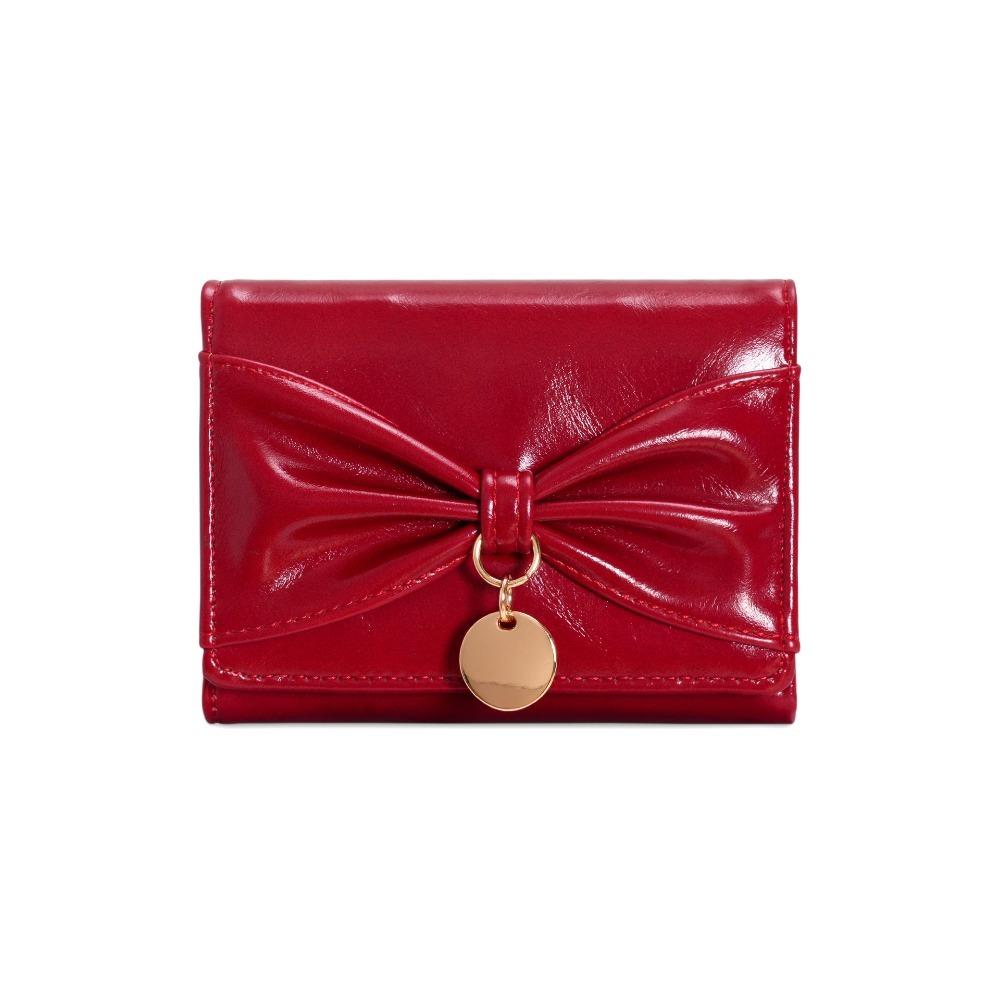 

Fashion Multi-Function Short Wallet Butterfly Knot Solid Color Coin Purses Money Purses Women червоний