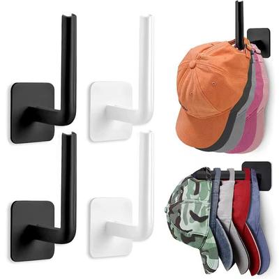 4Pcs Cap Holder Hat Rack for Baseball Caps Adhesive Hat Hooks for Wall Cap Hanger Storage No Drilling Hat Display Organizer