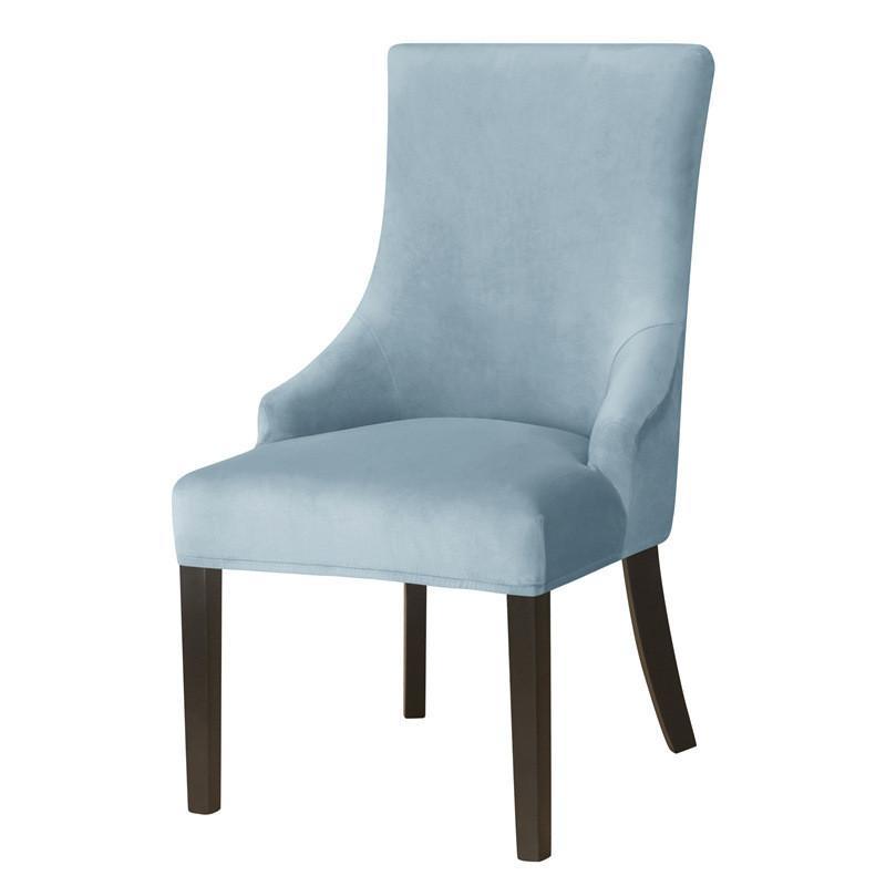Stretch Velvet Wingback Chair Cover High Back Sloping Arm Dining Chairs Cover