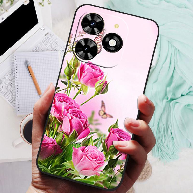 For Tecno Spark 20 Pro Case Black Silicone Bumper Wolf Lions Soft TPU Covers for Tecno Spark 20C 20 Funda Coque Spark20 KJ5