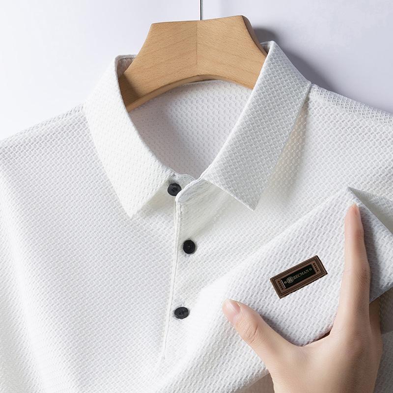 

Футболка мужская Ice Silk с коротким рукавом, средняя рубашка поло с коротким рукавом для папы 4XL