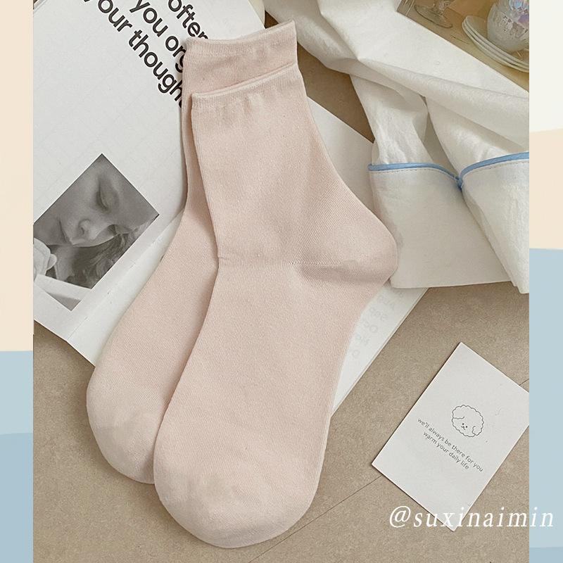 Twist Button Wool Socks Children'S Medium Tube Socks Korean Thickened Warm Maillard Long Texture Stacking Socks